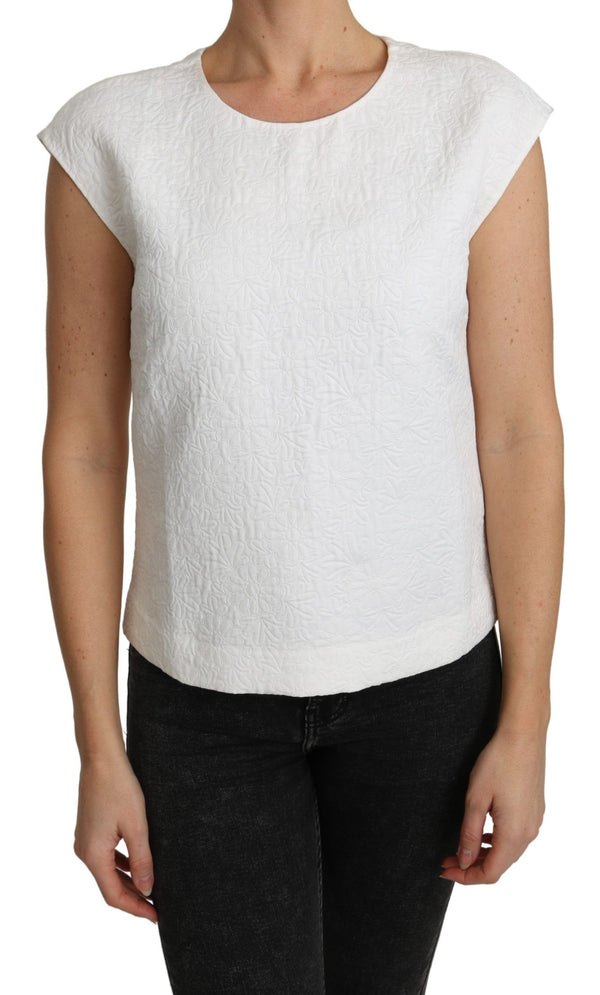 Elegant White Cotton Blend Blouse Dolce & Gabbana