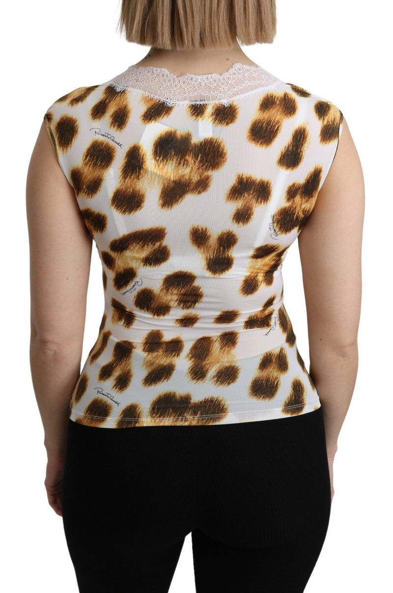 Chic Leopard Lingerie Blouse Top Roberto Cavalli