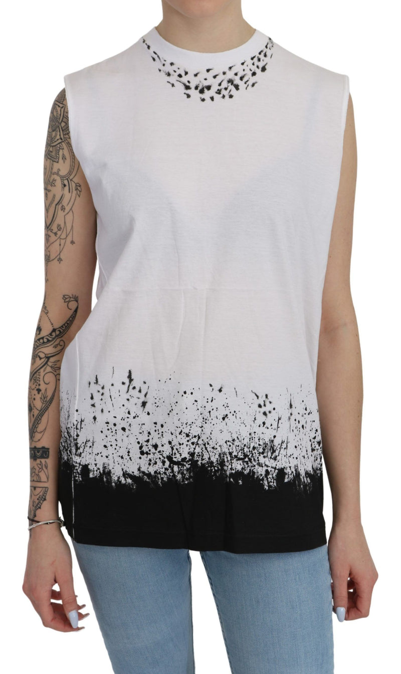 Chic Sleeveless Cotton Crew Neck Top Dsquared²