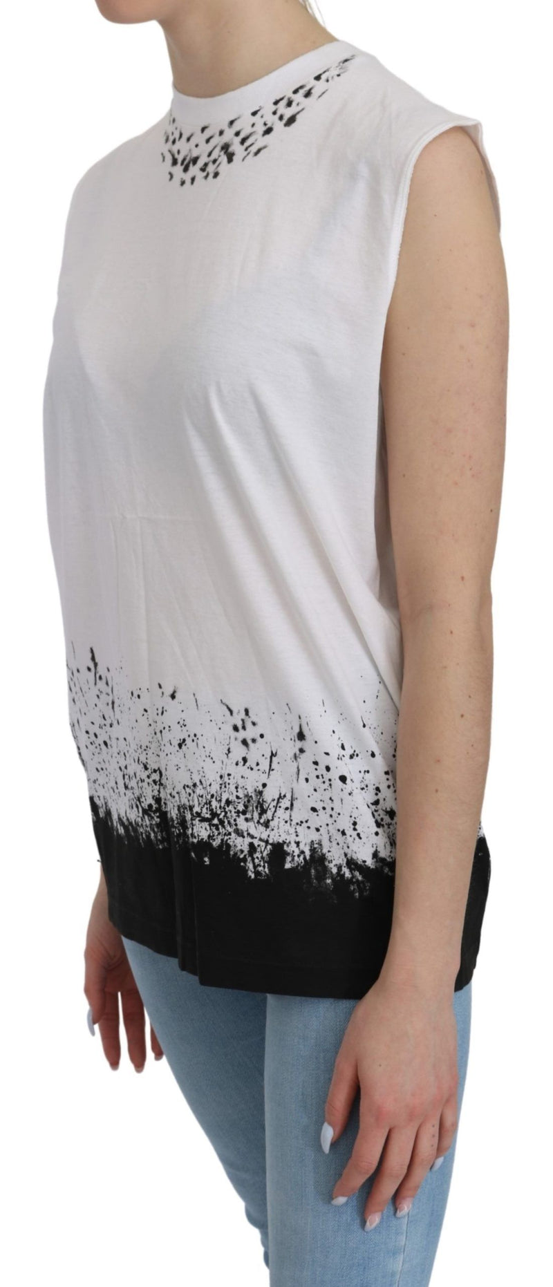 Chic Sleeveless Cotton Crew Neck Top Dsquared²