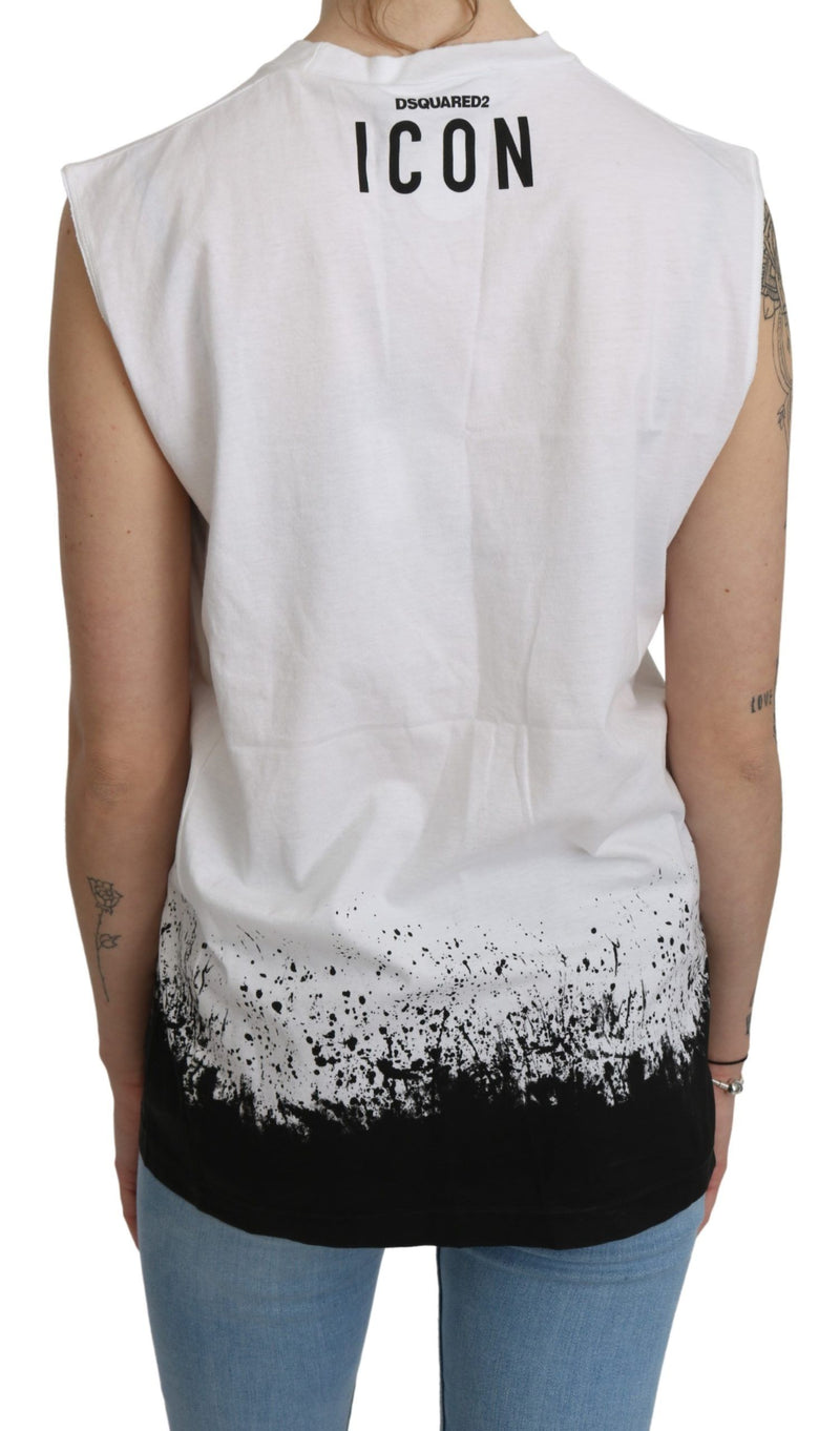 Chic Sleeveless Cotton Crew Neck Top Dsquared²