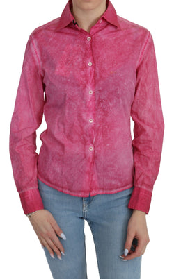 Chic Pink Cotton Polo Blouse by Ermanno Scervino Ermanno Scervino