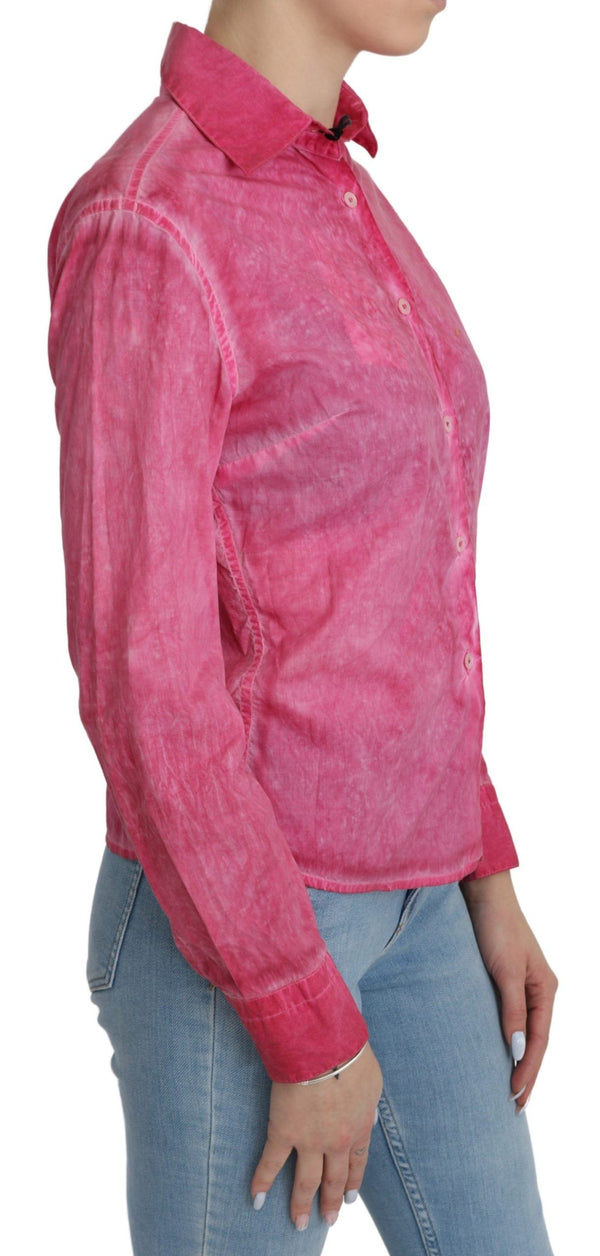 Chic Pink Cotton Polo Blouse by Ermanno Scervino Ermanno Scervino