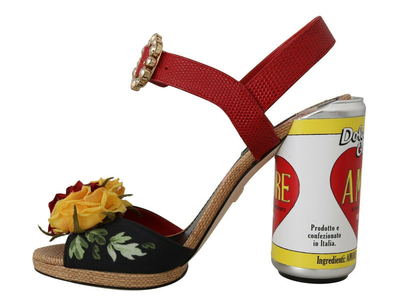 Multicolor Floral Crystal Embellished Sandals Dolce & Gabbana