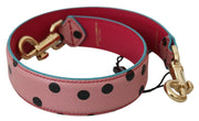 Elegant Pink Polka-Dotted Leather Shoulder Strap Dolce & Gabbana