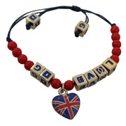 Elegant Blue Red Glass Cotton Blend Bracelet Dolce & Gabbana