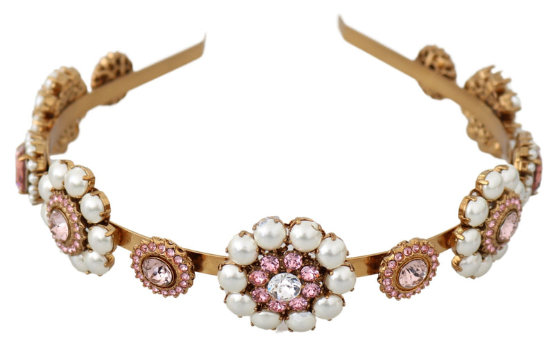 Elegant Crystal Pearl Diadem Headpiece Dolce & Gabbana