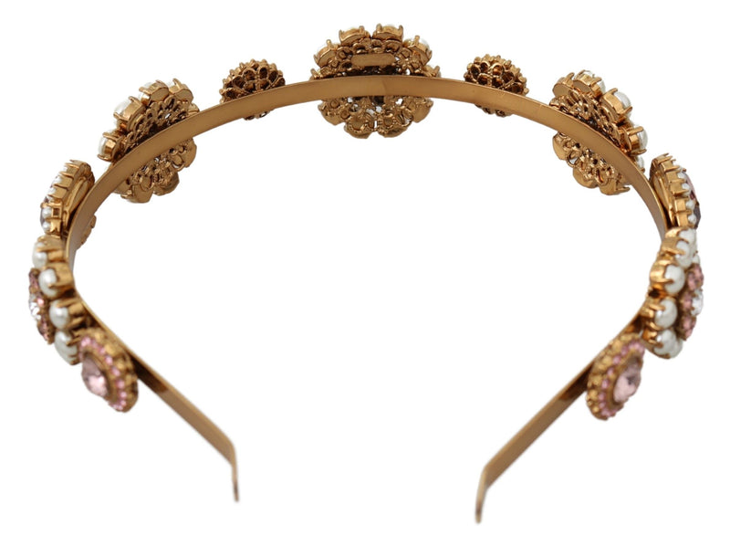 Elegant Crystal Pearl Diadem Headpiece Dolce & Gabbana