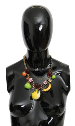 Crystal Embellished Floral Charm Necklace Dolce & Gabbana