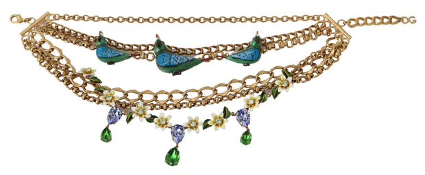 Exquisite Crystal and Brass Necklace Dolce & Gabbana