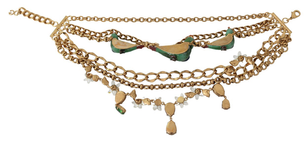 Exquisite Crystal and Brass Necklace Dolce & Gabbana