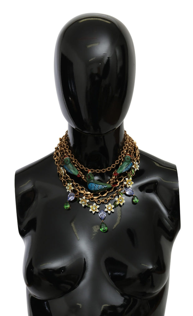 Exquisite Crystal and Brass Necklace Dolce & Gabbana