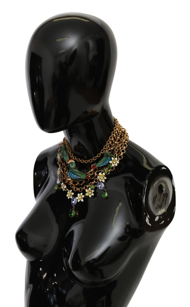 Exquisite Crystal and Brass Necklace Dolce & Gabbana