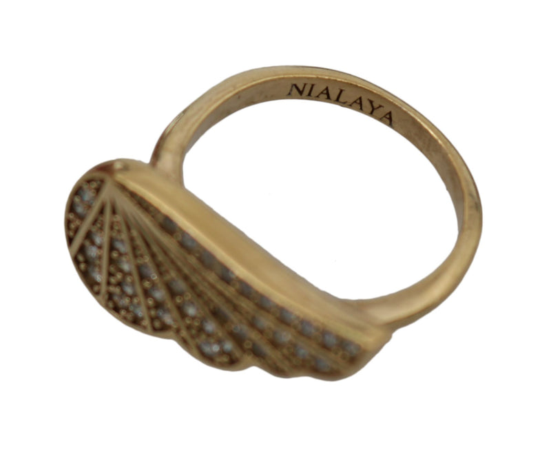 Elegant Gold-Crystal Embellished Ring Nialaya