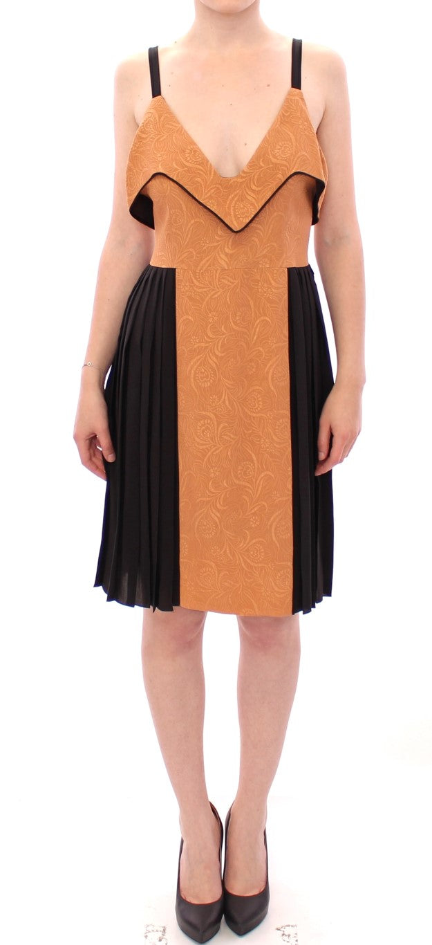 Silk Bronze & Black Sleeveless Sheath Dress FILOS