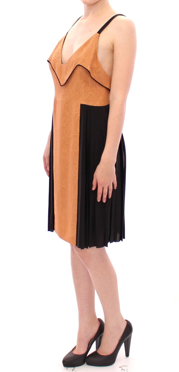 Silk Bronze & Black Sleeveless Sheath Dress FILOS
