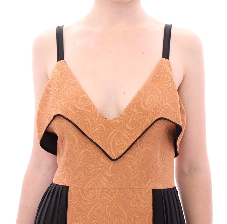 Silk Bronze & Black Sleeveless Sheath Dress FILOS