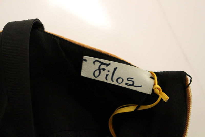 Silk Bronze & Black Sleeveless Sheath Dress FILOS