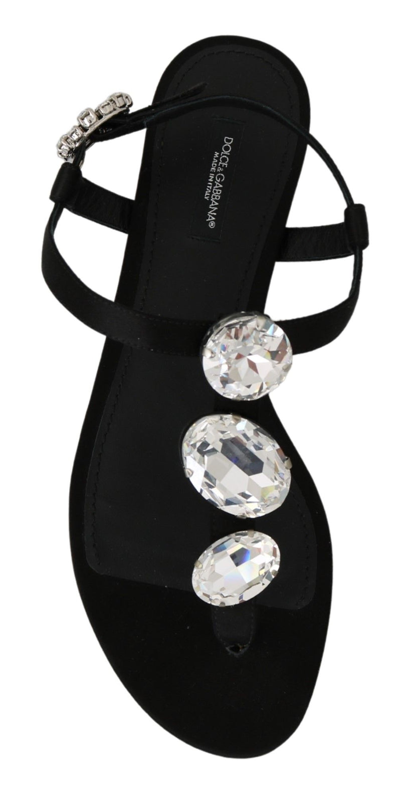 Elegant Crystal-Embellished Silk Sandals Dolce & Gabbana