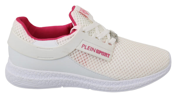 Chic White Becky Sneakers with Pink Accents Philipp Plein