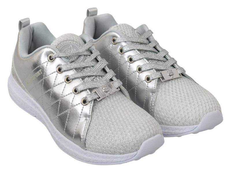 Sleek Silver Sneakers for Trendsetters Philipp Plein