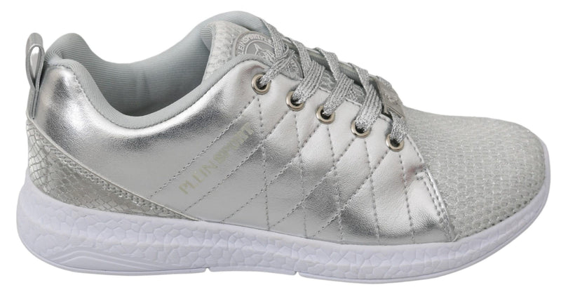 Sleek Silver Sneakers for Trendsetters Philipp Plein