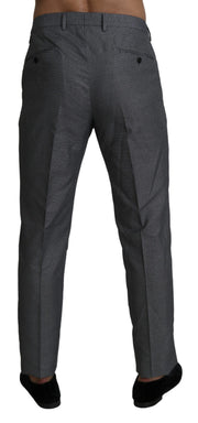 Elegant Gray Slim Fit Dress Trousers Dolce & Gabbana