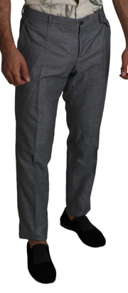 Elegant Gray Slim Fit Dress Trousers Dolce & Gabbana