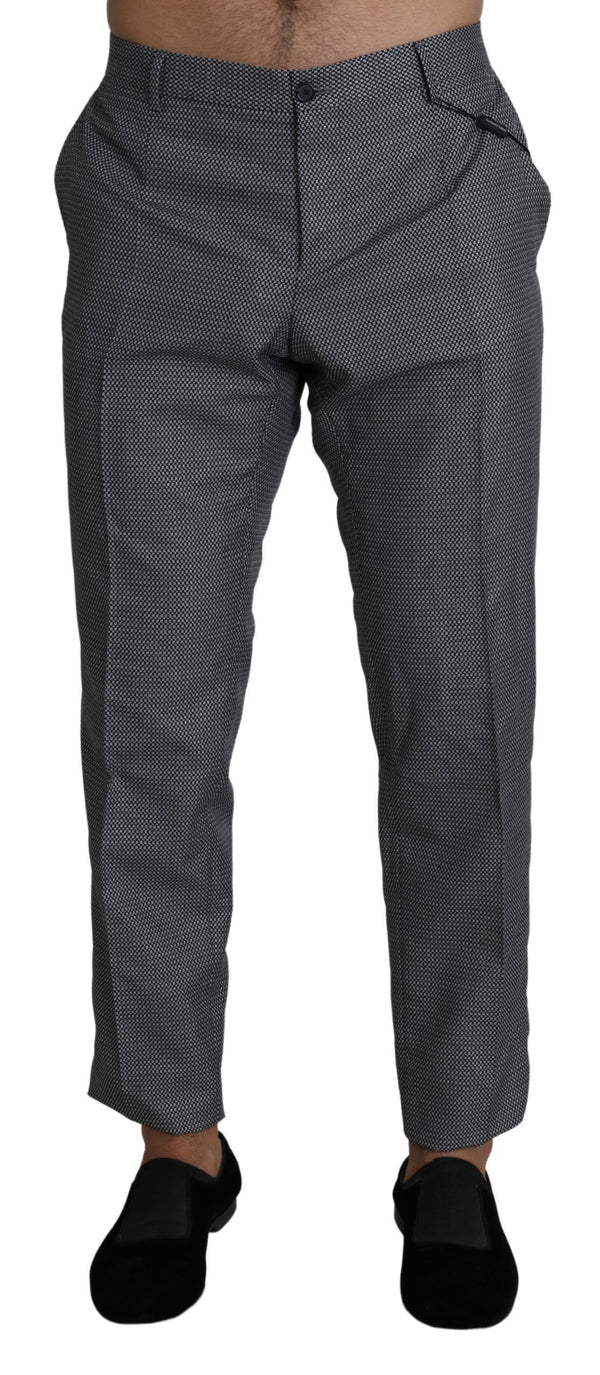 Elegant Gray Slim Fit Dress Trousers Dolce & Gabbana