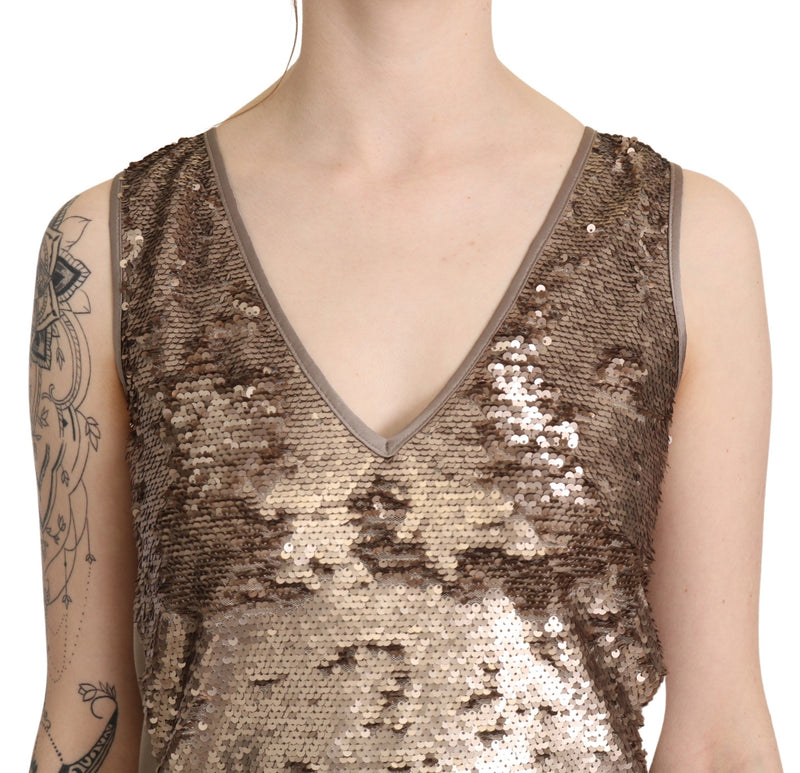 Glamorous V-Neck Sleeveless Sequin Mini Dress Liu Jo
