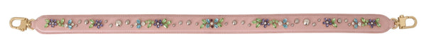 Stunning Pink Crystal Studded Leather Strap Dolce & Gabbana