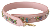 Stunning Pink Crystal Studded Leather Strap Dolce & Gabbana