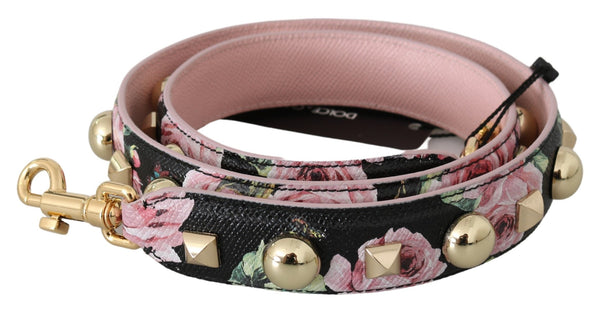 Elegant Floral Leather Shoulder Strap Dolce & Gabbana