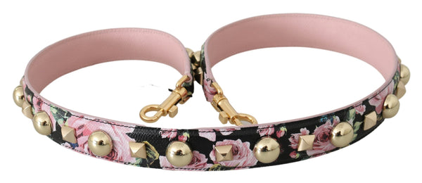 Elegant Floral Leather Shoulder Strap Dolce & Gabbana