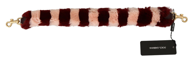 Bordeaux Pink Fur Shoulder Strap Luxury Accessory Dolce & Gabbana