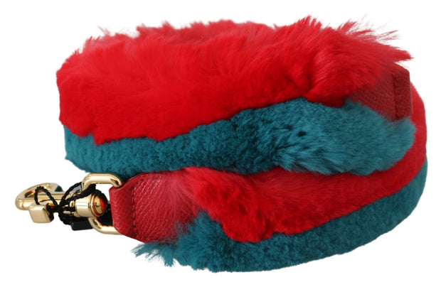 Elegant Red Lapin Fur Shoulder Strap Dolce & Gabbana