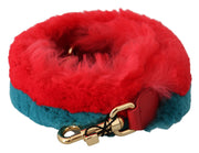 Elegant Red Lapin Fur Shoulder Strap Dolce & Gabbana