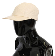 Elegant White Lambskin Leather Baseball Cap Dolce & Gabbana