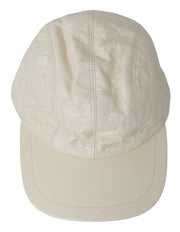 Elegant White Lambskin Leather Baseball Cap Dolce & Gabbana