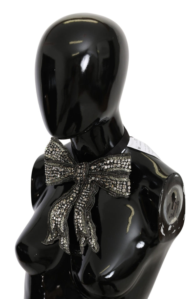 Elegant Silver Silk Bowtie Dolce & Gabbana