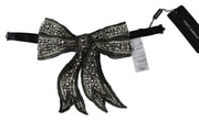 Elegant Silver Silk Bowtie Dolce & Gabbana