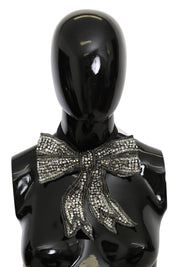 Elegant Silver Silk Bowtie Dolce & Gabbana