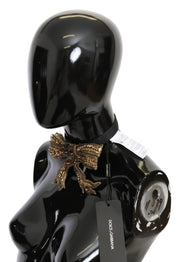 Elegant Silk Gold Bowtie - Dazzle in Style Dolce & Gabbana