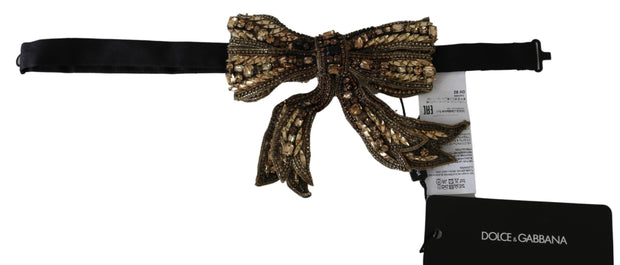 Elegant Silk Gold Bowtie - Dazzle in Style Dolce & Gabbana