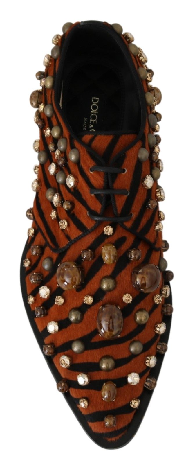 Tiger Pattern Crystal Embellished Flats Dolce & Gabbana