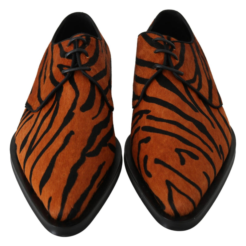 Tiger Pattern Dress Shoes with Pony Hair Dolce & Gabbana