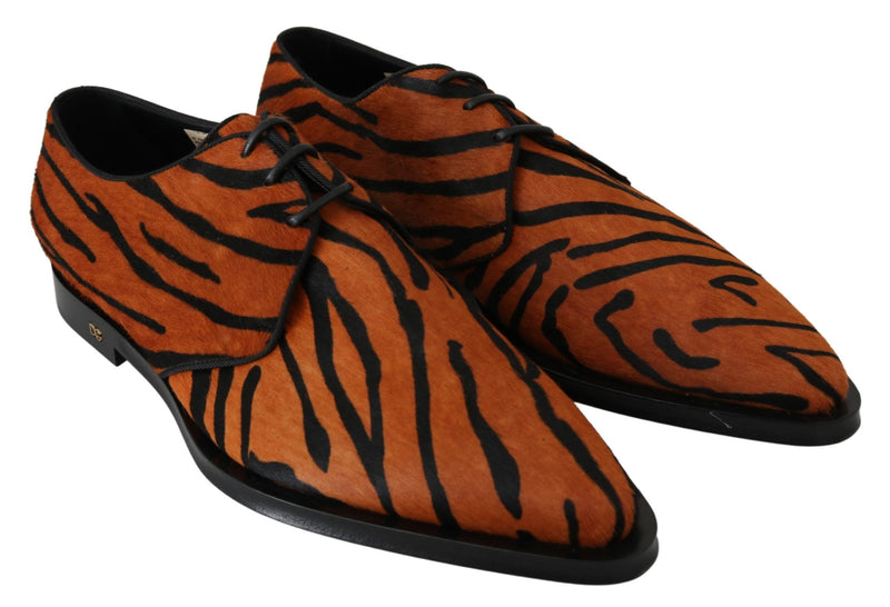 Tiger Pattern Dress Shoes with Pony Hair Dolce & Gabbana