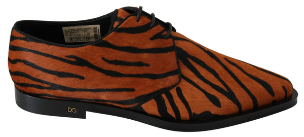 Tiger Pattern Dress Shoes with Pony Hair Dolce & Gabbana