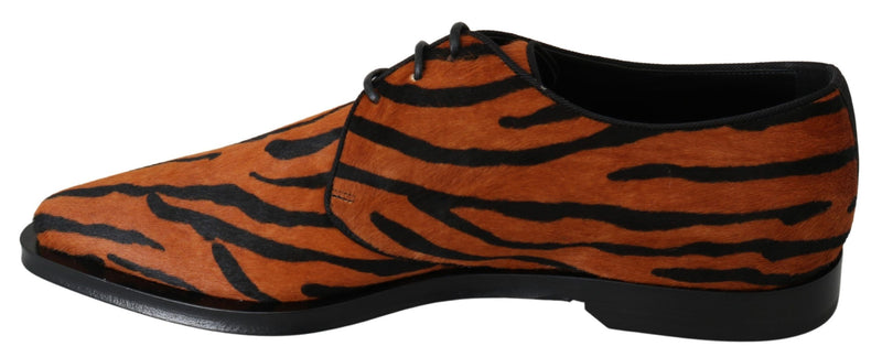 Tiger Pattern Dress Shoes with Pony Hair Dolce & Gabbana