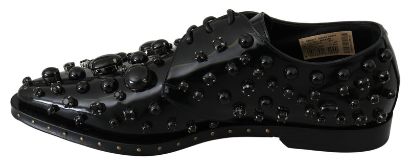 Elegant Black Dress Shoes with Crystals Dolce & Gabbana